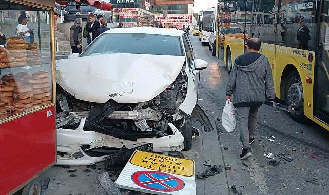Beylikdüzü E-5 yan yoldaki feci kazada faciadan dönüldü