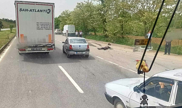 Duble yolda motosiklet ile tır çarpışma sonucu 1 ölü