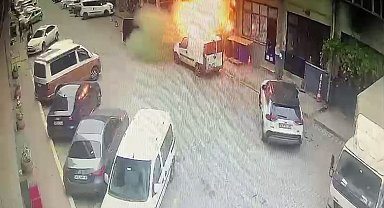 Başakşehir'de Güvenlik Kamerası Patlama Anını Kaydetti