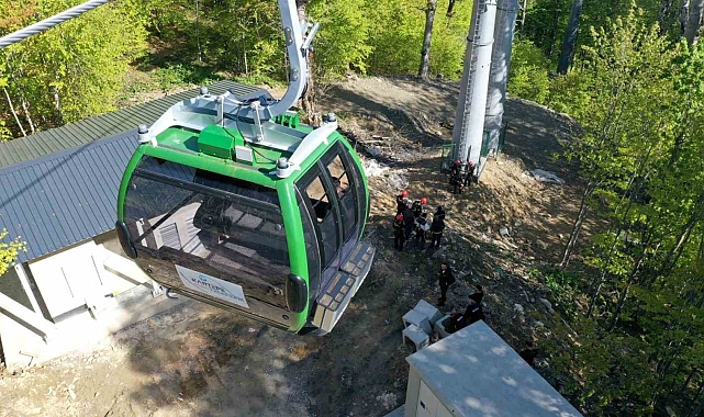 İtfaiyeden Teleferik Üzerinde Tatbikat