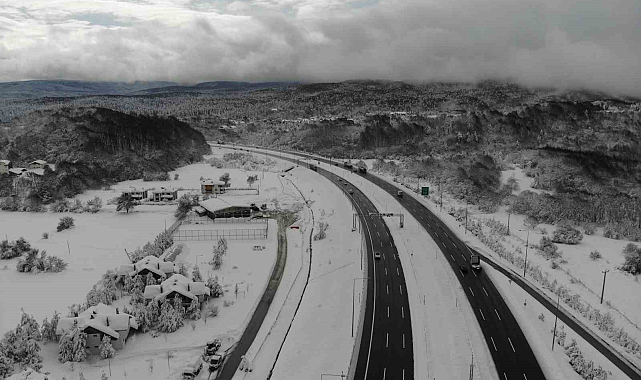 TEM'in Bolu Dağı Tüneli geçişi havadan görüntülendi