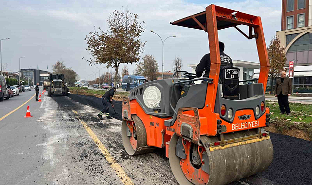 Serdivan'da yol çalışmaları sürüyor