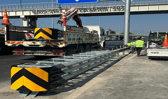 Kocaeli'de Sürücülerin ve yayların güvenliği için 65 bin metre oto korkuluk yapıldı