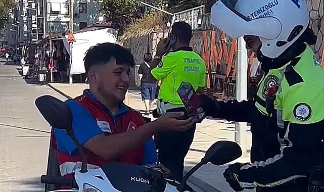 Düzce'de kask takana çerez, takmaya ceza
