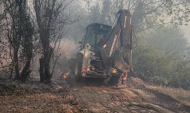 Kocaeli'deki orman yangının enerjisi 22.5 saat sonra düştü
