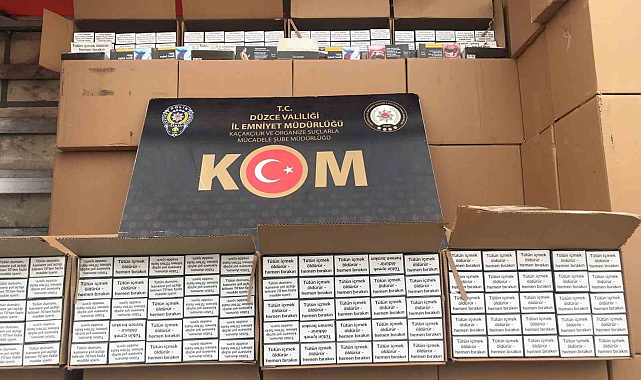 Düzce'de 4 milyon 700 bin kaçak makaron ele geçirildi