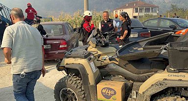 Düzceliler birlik oldu, yangına müdahale eden ekiplere tam destek verdi