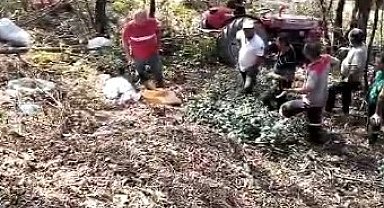 Fındık bahçesinden dönen traktör devrildi, sürücü hayatını kaybetti