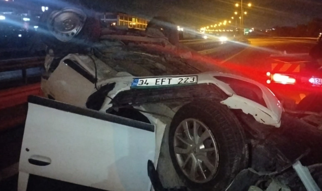 Arkadan çarptığı otomobil takla attı: 4 yaralı