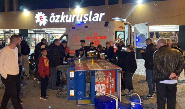 Kaldırıma çarpıp devrilen elektrikli araçtaki 1 kişi yaralandı