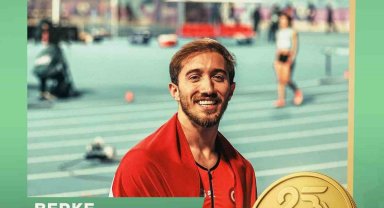Atletizmde Berke Akçam'dan altın madalya