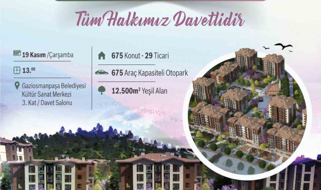 İstanbul Vadi Evleri 1. Kısım 2. Etap Kentsel Dönüşüm Projesi'nin kura çekimi düzenlenecek