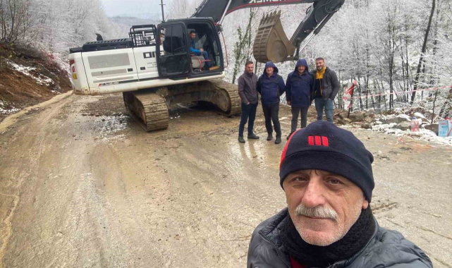 Heyelan nedeniyle kapanan yol onarıldı