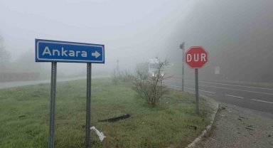 Yoğun sis Bolu Dağı'nı kapladı