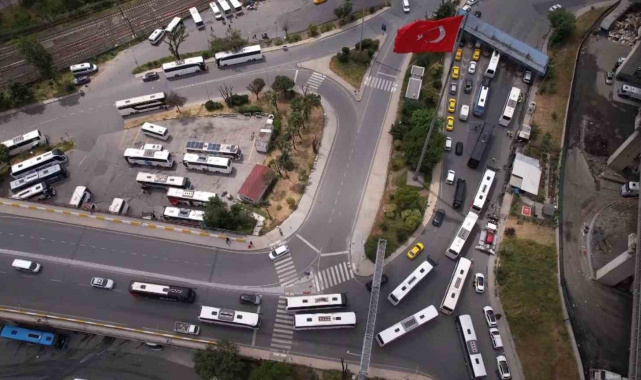 15 Temmuz Demokrasi Otogarı'nda bayram yoğunluğu havadan görüntülendi
