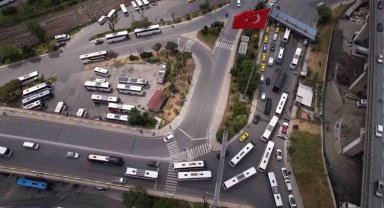 15 Temmuz Demokrasi Otogarı'nda bayram yoğunluğu havadan görüntülendi