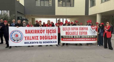Bakırköy Belediyesi önünde "işten çıkarma" tepkisi