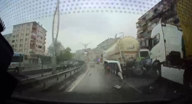 D-100'deki korkunç kaza kamerada