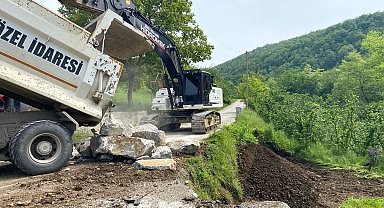 Düzce'de aşırı yağışlar heyelana neden oldu