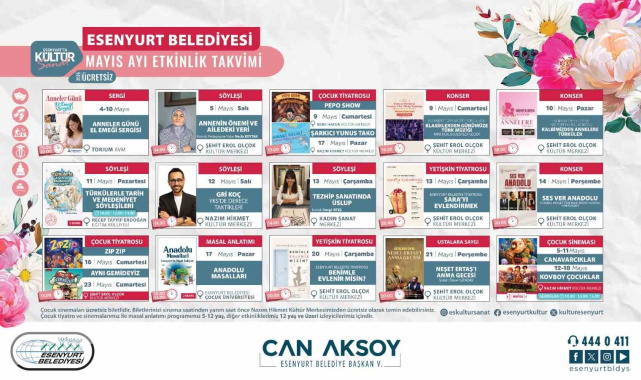 Esenyurt Belediyesi Mayıs ayı kültür sanat etkinlikleri başlıyor