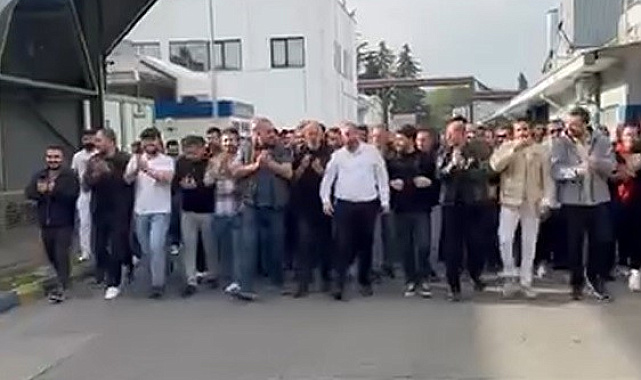 Goodyear fabrikasında vardiya sloganlarla değişti