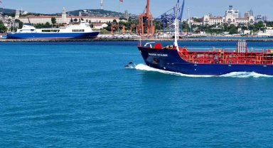 İstanbul Boğazından yunus sürüsüyle Kurban bayramı manzarası
