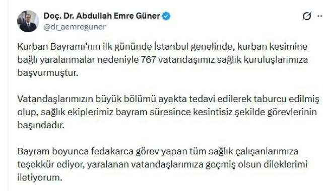 İstanbul'da bayramın ilk günü 767 kişi kurban keserken yaralandı