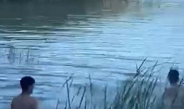Arnavutköy'de çocukların gölette tehlikeli oyunu kamerada