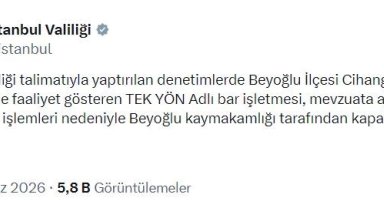 Beyoğlu'nda bir bar işletmesi kapatıldı
