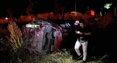 Bolu'da kontrolden çıkan otomobil takla attı: 2 yaralı