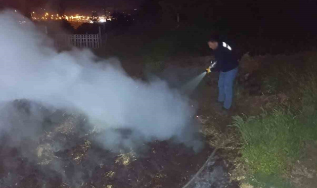 Bolu'da korkutan anız yangını: Ormana sıçramadan söndürüldü
