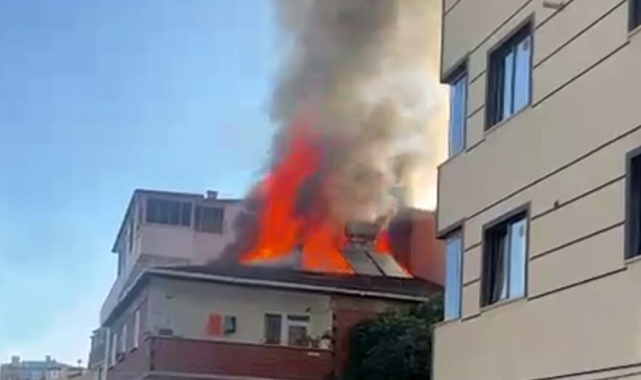 Gebze'de 3 katlı apartmanda korkutan yangın