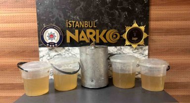 Güngören'de uyuşturucu operasyonu: Alüminyum kazandan 40 kilo sıvı metamfetamin çıktı