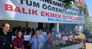 Karne gününde öğrencilere ücretsiz 1 ton balık ekmek