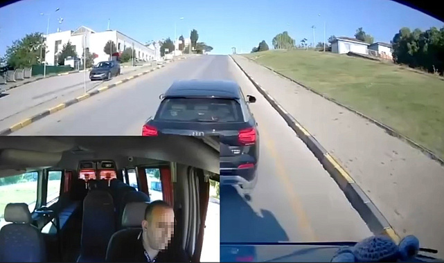 Sakarya'da savcı ile minibüs şoförünün trafikteki kavgası kamerada