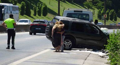 Samandıra-Kartal Bağlantı Yolu'nda trafik kazası: Cip yan yattı