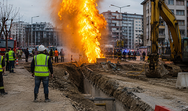 SERDİVAN'DA DOĞALGAZ HATTINDA PATLAMA! 1 İŞÇİ YARALANDI