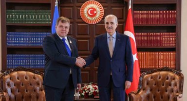 TBMM Başkanı Kurtulmuş, Estonya Parlamentosu Başkanı Hussar ile görüştü