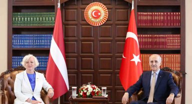 TBMM Başkanı Kurtulmuş, Letonya Parlamentosu Başkanı Mieria ile görüştü