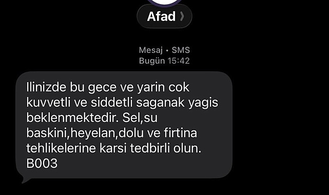 AFAD'dan vatandaşa beklenen yağışa karşı 'tedbirli olun' mesajı