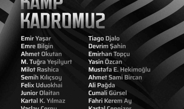 Beşiktaş'ın kamp kadrosu belli oldu