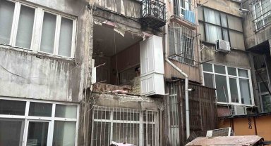 Nişantaşı'nda binanın duvarı çöktü: Mahalleli deprem oldu zannetti