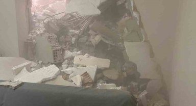 Bahçelievler'de yıkım sırasında kopan parçalar, bitişikteki binaya zarar verdi
