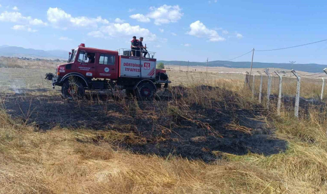 Bolu'da anız yangını büyümeden söndürüldü