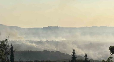 Gebze'deki orman yangını havadan görüntülendi