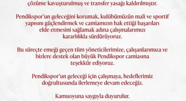 Pendikspor'un transfer yasağı kaldırıldı
