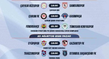 Trendyol Süper Lig'de 2-3. hafta programları açıklandı