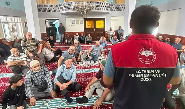 Yığılca'da çiftçilere tarımsal destek ve kahverengi kokarca bilgilendirmesi