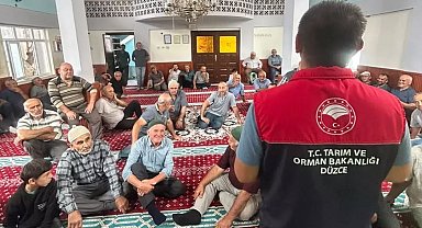 Yığılca'da çiftçilere tarımsal destek ve kahverengi kokarca bilgilendirmesi