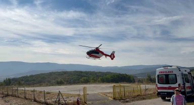 Bolu'da ambulans helikopter çocuk için seferber oldu